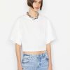 Women * | Coupon Frame-Denim Elastic Back Tee — Blanc