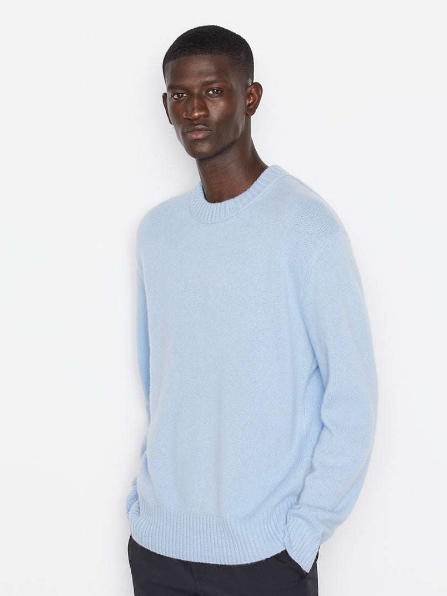 Men * | Best Sale Frame-Denim The Cashmere Crewneck Sweater — Men Powder Blue