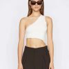 Women * | Best Deal Frame-Denim One Shoulder Crop Sweater — Women Off White