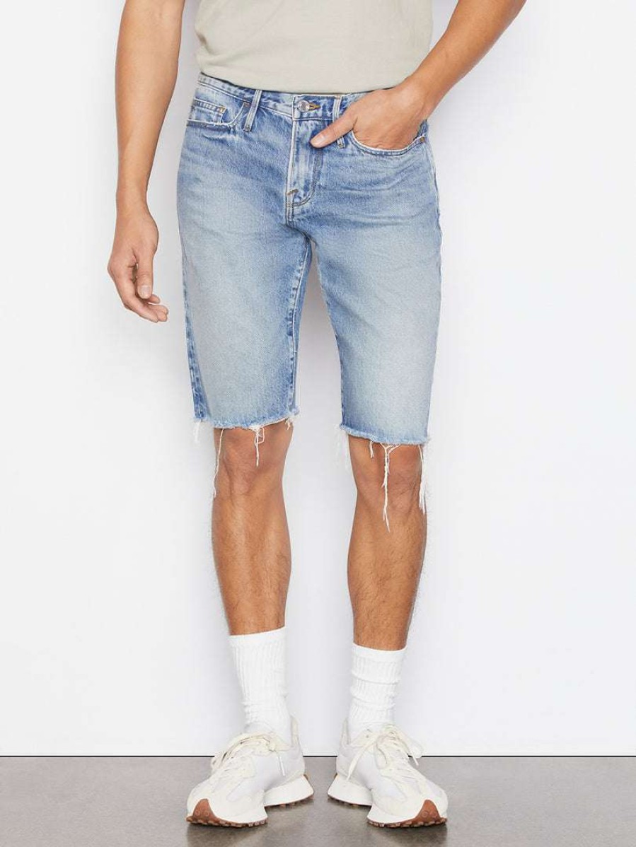 Men * | Discount Frame-Denim L'Homme Relaxed Short — Men Indigo Trail Rips